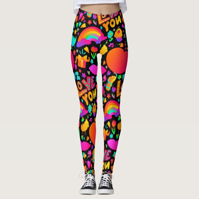 Leggings Motif romantique Neon (Devant)