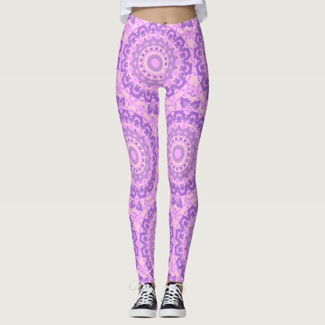 Leggings Motif rose Abstrait Yoga Zen Flowers (Devant)