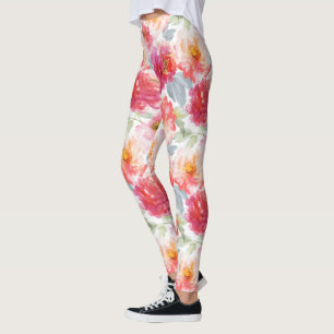 Leggings Motif rose Aquarelle Peony