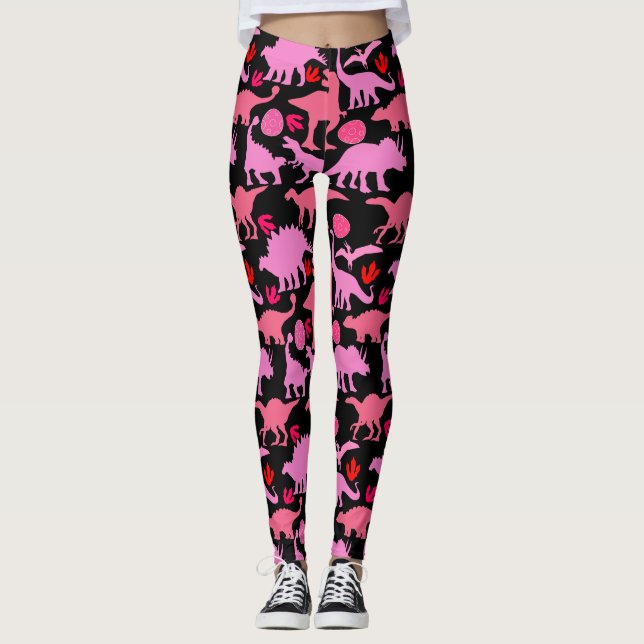 Leggings Motif rose Dino Black BG (Devant)