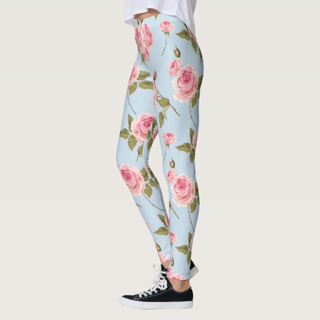 Leggings Motif rose et Pois (Gauche)