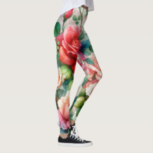 Leggings Motif Rose Fantaisiste
