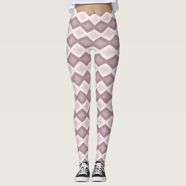 Leggings motif rose quartz rose diamant (Devant)