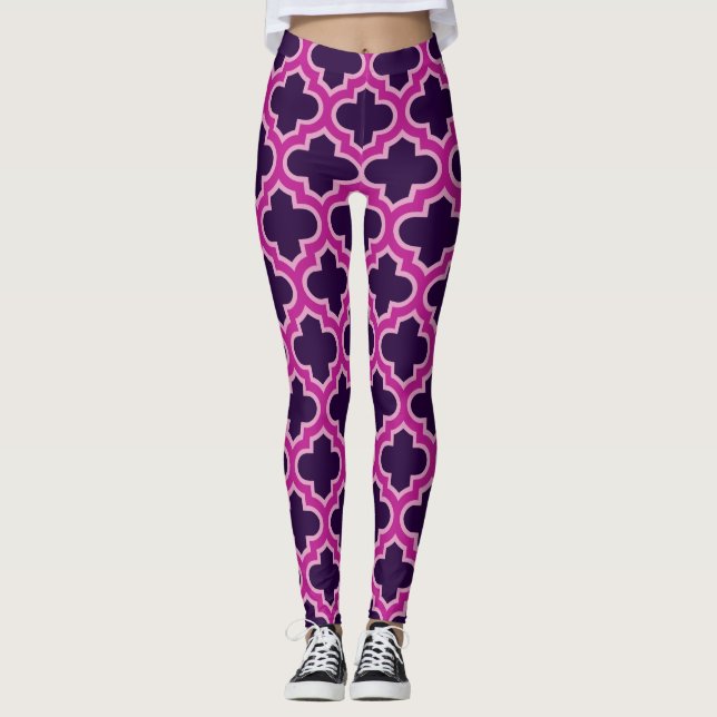 Leggings Motif rose treillis marocain socialite (Devant)