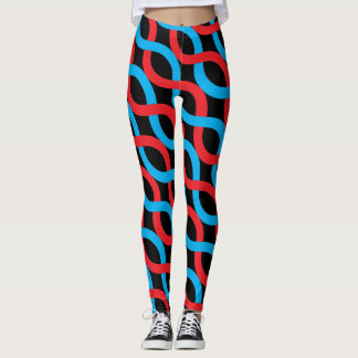 Leggings Motif rouge bleu socialite