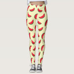 Leggings Motif rouge de jaune de pastèque d'amusement d'été<br><div class="desc">Célébrez l'été et les jours ensoleillés avec des guêtres de ce motif d'amusement comportant les pastèques rouges en partie mangées sur un fond jaune-clair. note de *Please qui le filigrane de Zazzle qui apparaît dans la prévision de bourdonnement ne semblera pas sur le produit imprimé par finale Bois de rose...</div>