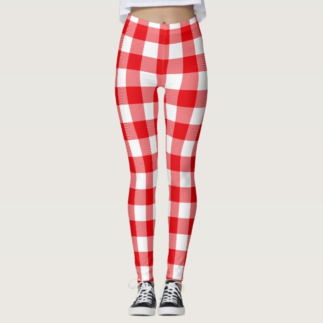 Leggings Motif rouge et blanc de contrôle de Buffalo (Devant)