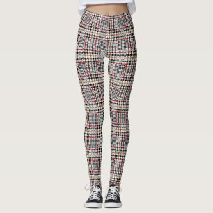 Leggings Motif rouge noir noir Brown de cheminée en verre
