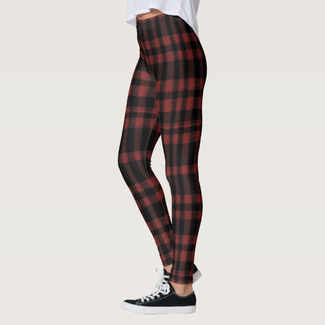 Leggings Motif rouge rustique et noir (Gauche)