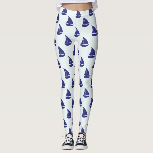 Leggings Motif Royal Blue Sailboat (Devant)