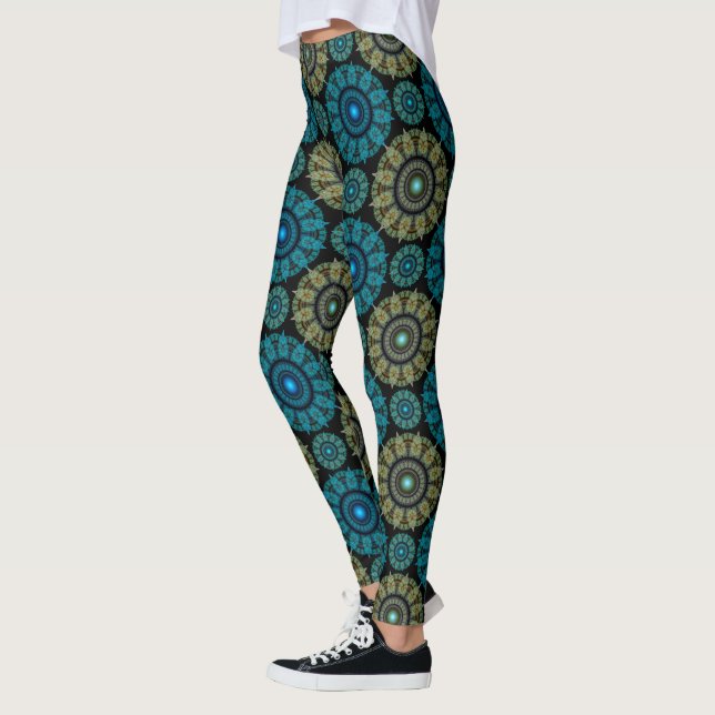 Leggings Motif sacré bleu bleu vert  (Gauche)