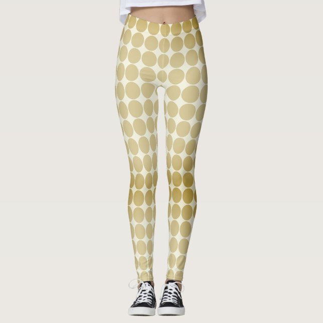 Leggings Motif sans couture à pois dorés (Devant)