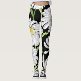 Leggings Motif sans couture avec des fleurs d'été.