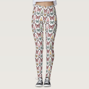 Leggings Motif sans couture avec des lutins et des papillon