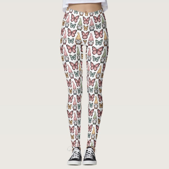Leggings Motif sans couture avec des lutins et des papillon (Devant)