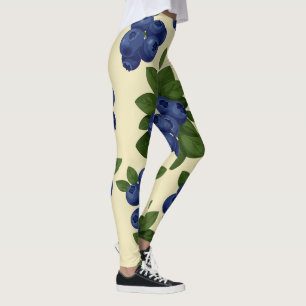 Leggings Motif sans couture de bleuet dense