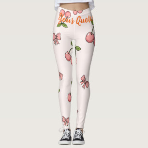 Leggings Motif sans couture de cerises roses mignonnes et d