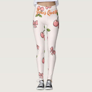 Leggings Motif sans couture de cerises roses mignonnes et d