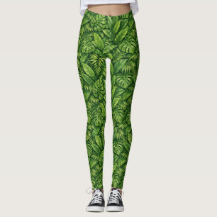 Leggings Motif sans couture de feuilles tropicales modernes