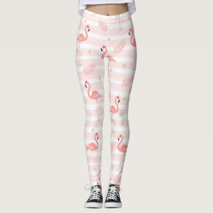Leggings Motif sans couture de flamant rose mignon