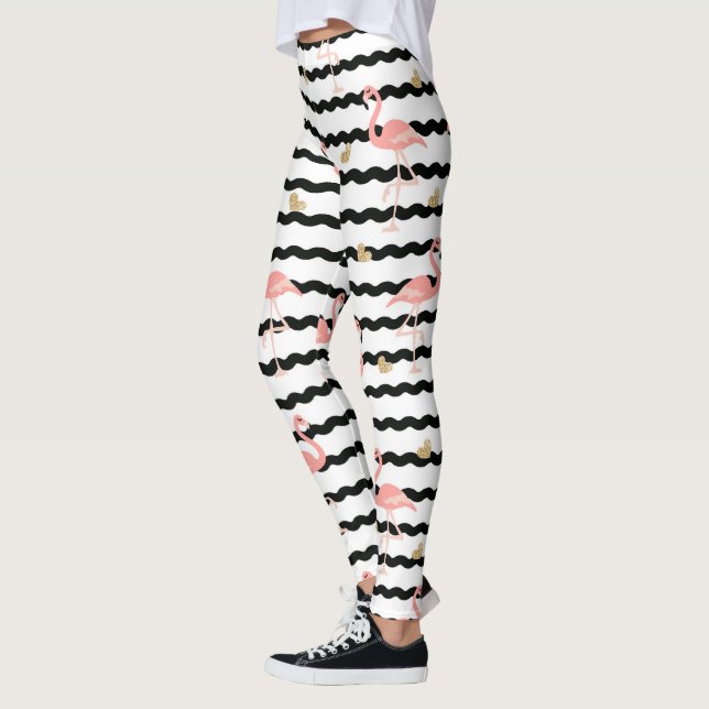 Leggings Motif sans couture de flamant rose mignon (Gauche)