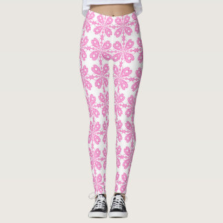 Leggings Motif sans couture de fleur rose tendance