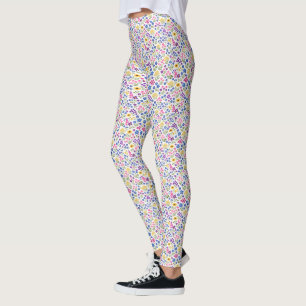 Leggings Motif sans couture de fleurs sauvages minimaliste 