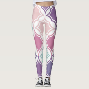 Leggings Motif sans couture de forme géométrique de couleur