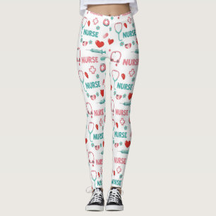 Leggings Motif sans couture de la vie d'infirmière blanche