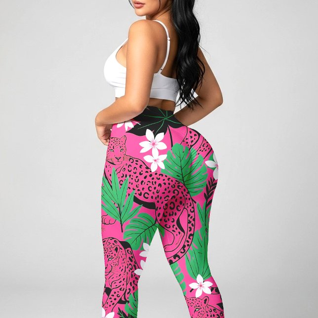 Leggings Motif sans couture de léopard rose chaud gras de l (Créateur téléchargé)