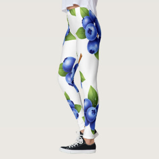 Leggings Motif sans couture de myrtille fraîche