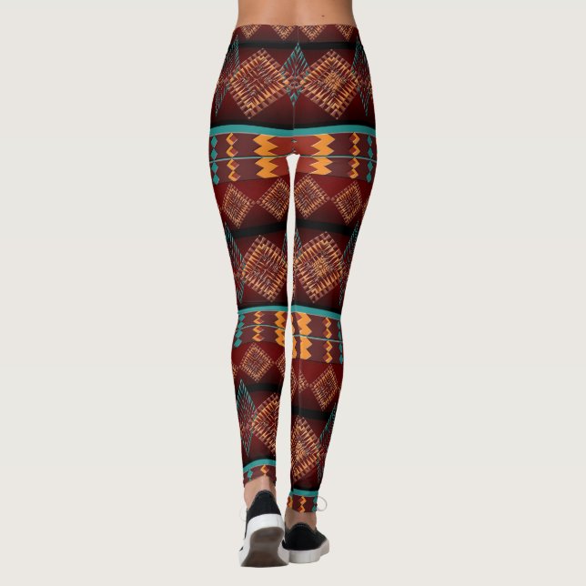 Leggings motif sans couture ethnique (Dos)