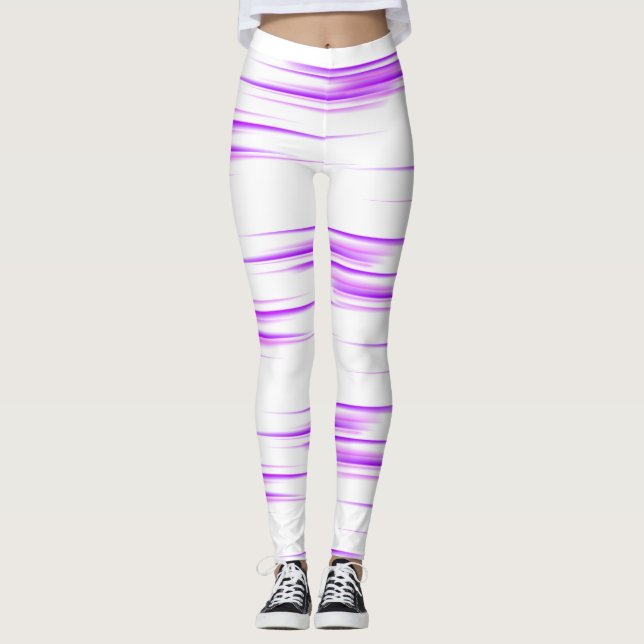 Leggings Motif sans couture Neon Purple Motion (Devant)