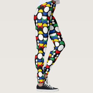 Leggings Motif scandinave noir du Bauhaus du milieu du sièc
