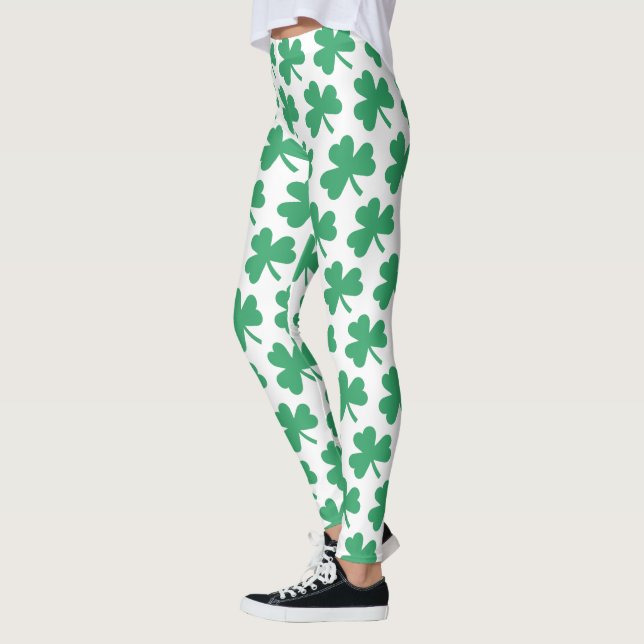 Leggings Motif Shamrock irlandais Jour de la Saint Patrick  (Gauche)