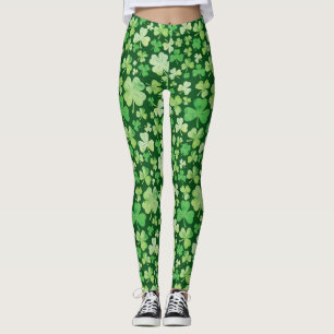 Leggings Motif Shamrock Jour de la Saint Patrick vert