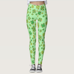 Leggings Motif Shamrock vert deux couleurs tendance