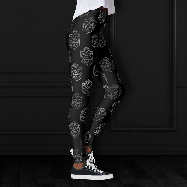 Leggings Motif Silver D20 | Jeu de rôle de tableau PNP (Créateur téléchargé)