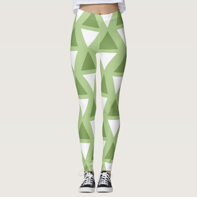 Leggings Motif simple vert pâle (Devant)
