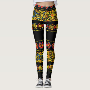 Leggings Motif slave jaune noir