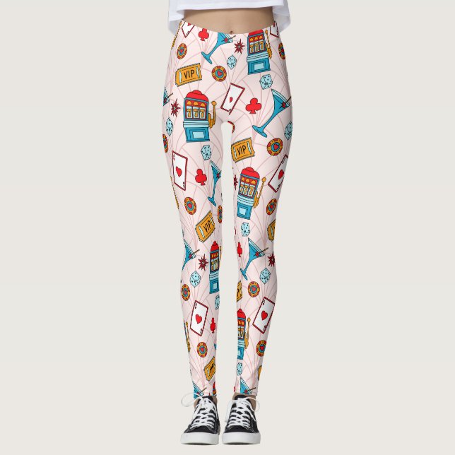 Leggings Motif Soirée Casino Chanceux (Devant)