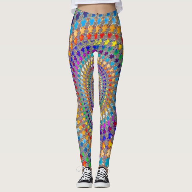 Leggings Motif spiral coloré (Devant)