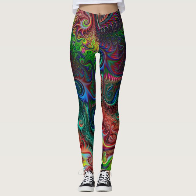 Leggings Motif spiral coloré Abstrait (Devant)