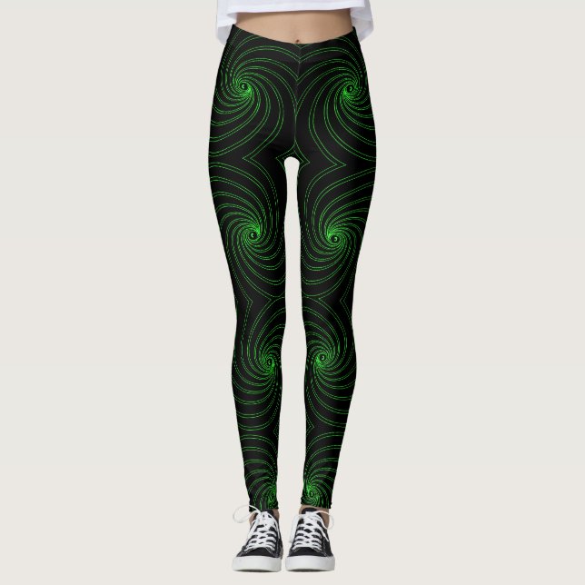 Leggings Motif spirale abstrait sans couture (Devant)