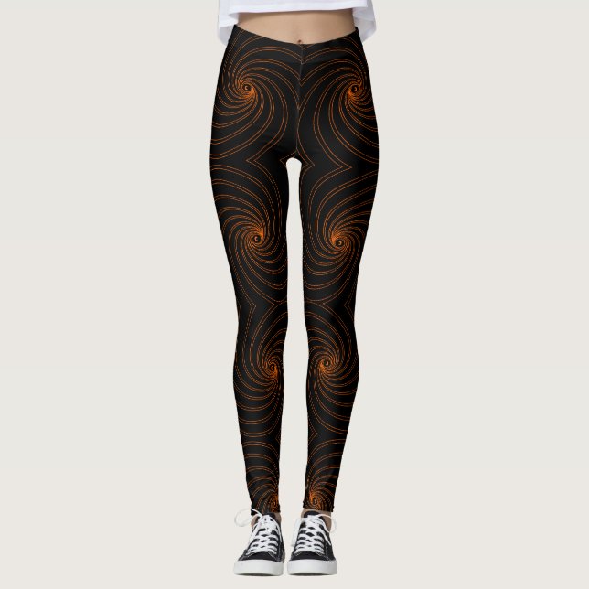 Leggings Motif spirale abstrait sans couture (Devant)
