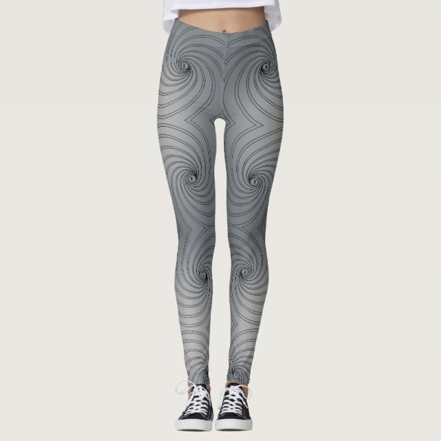 Leggings Motif spirale abstrait sans couture (Devant)