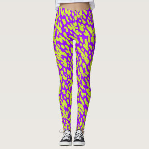 Leggings Motif Spot Poster de animal Moderne Violet Vert