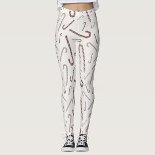 Leggings Motif Sucre de canne Brown et blanc
