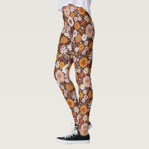 Leggings Motif super Retro Flower Garden