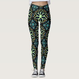 Leggings Motif symétrique floral sans joint